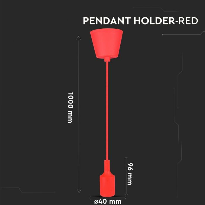 Pendul din silicon V-TAC, E27, Rosu [5]