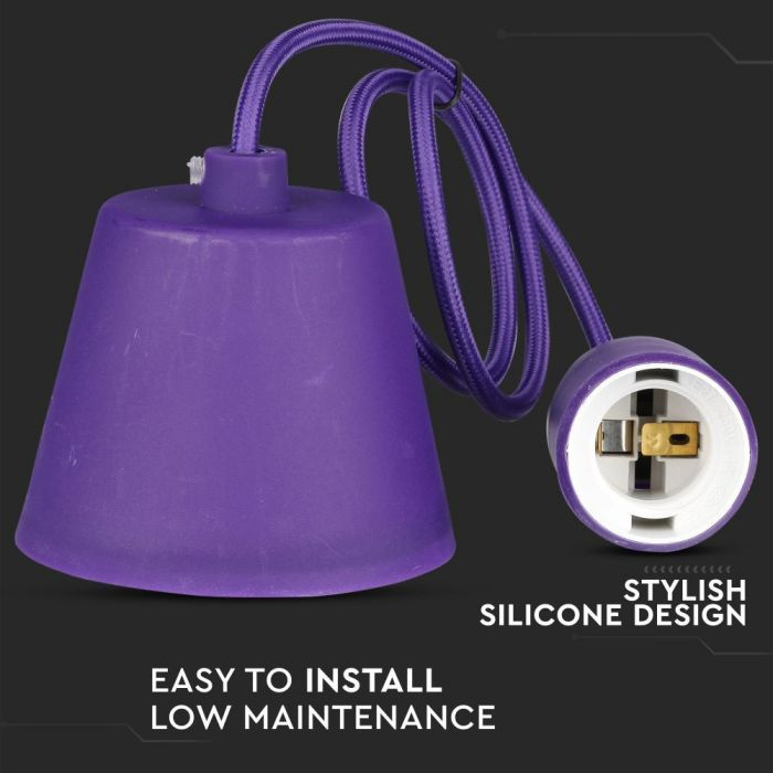 Pendul din silicon V-TAC, E27, Violet [5]