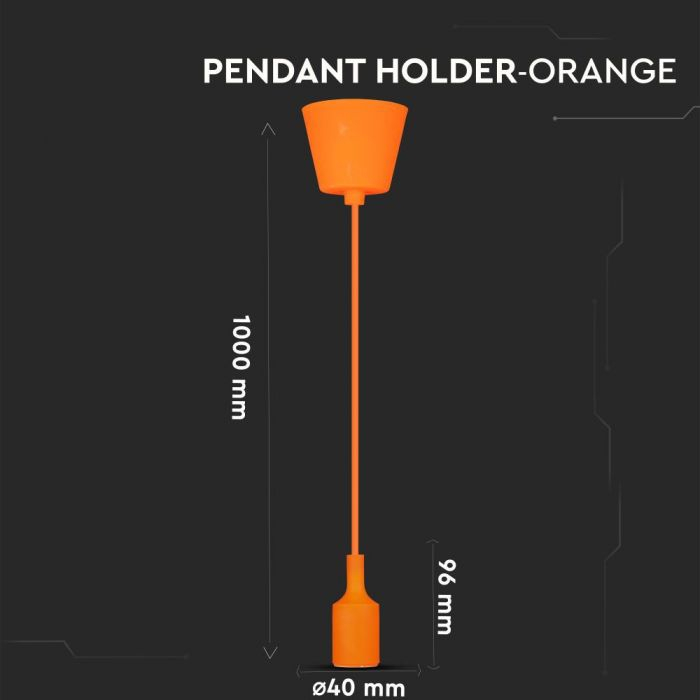 Pendul din silicon V-TAC, E27, Portocaliu [5]