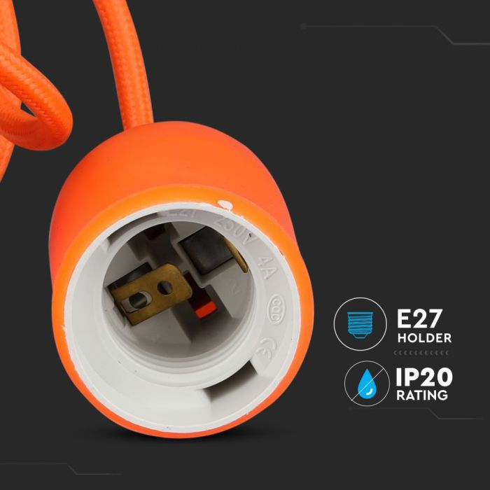 Pendul din silicon V-TAC, E27, Portocaliu [3]