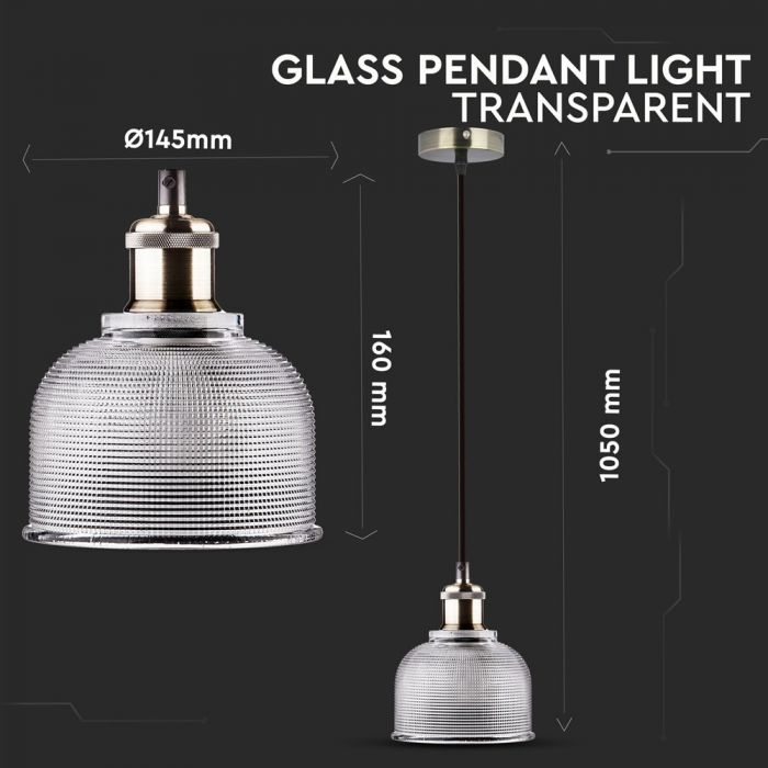 Pendul din stică V-TAC, 150cm, Transparent [4]