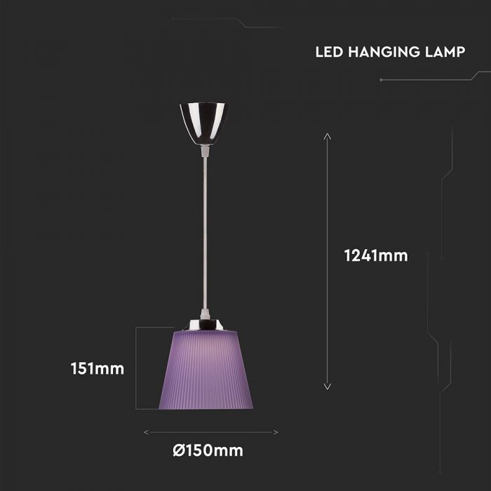Pendul LED V-TAC, 7W, Violet, 4000K, Lumina Neutra [2]
