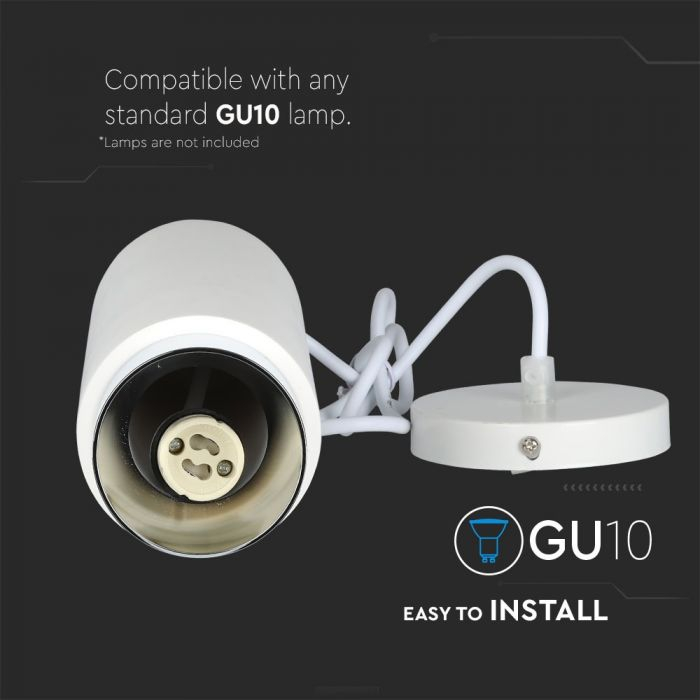 Pendul LED V-TAC, Gips, Soclu GU10 [6]