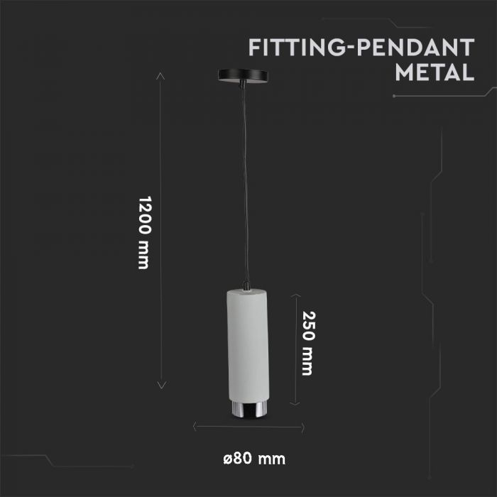 Pendul LED V-TAC, Gips, Soclu GU10,Gri [4]