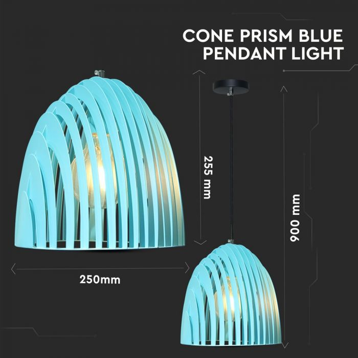 Pendul LED V-TAC, Soclu E27, Albastru [2]