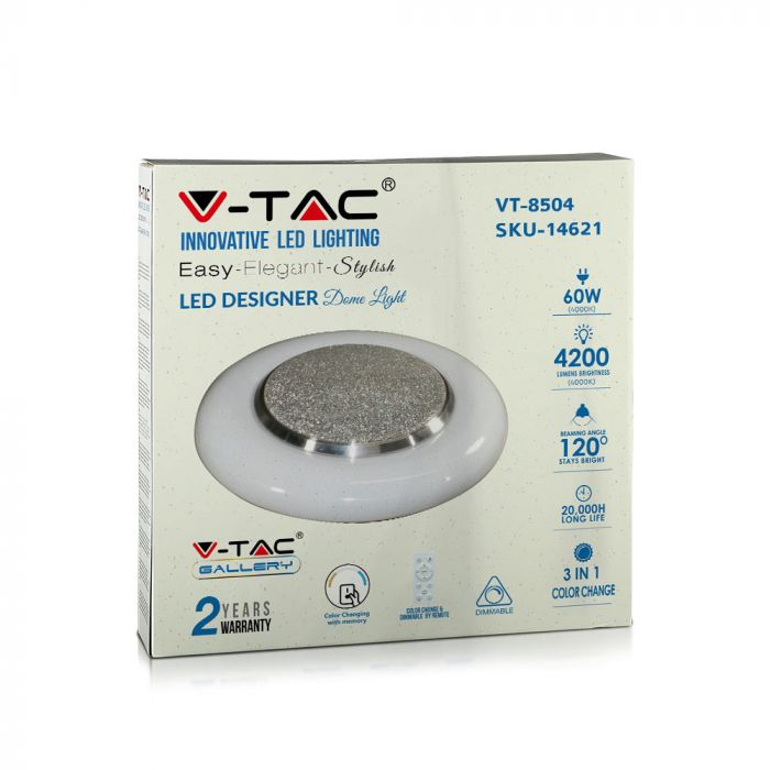 Plafoniera LED 3 in 1 cu telecomanda ,V-TAC ,Dimabila Rotunda [2]