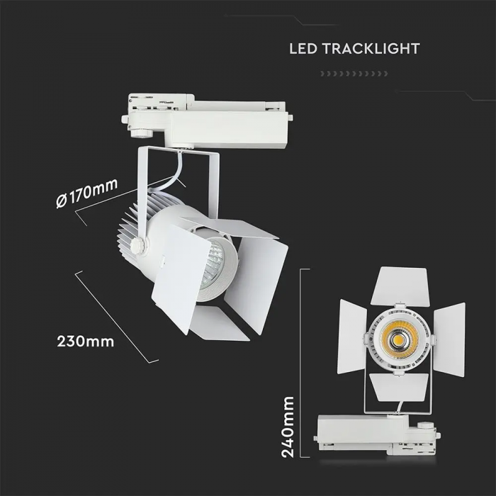 Proiector de sina LED V-TAC, 33W, 2800lm, Cip Samsung, 5 ani garantie, CRI>90, Alb [6]