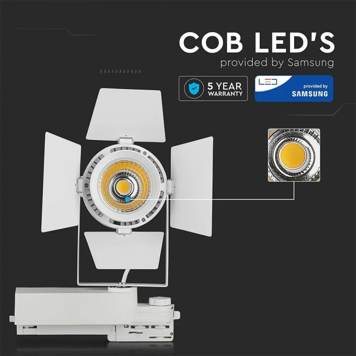 Proiector de sina LED V-TAC, 33W, 2800lm, Cip Samsung, 5 ani garantie, CRI>90, Alb [5]