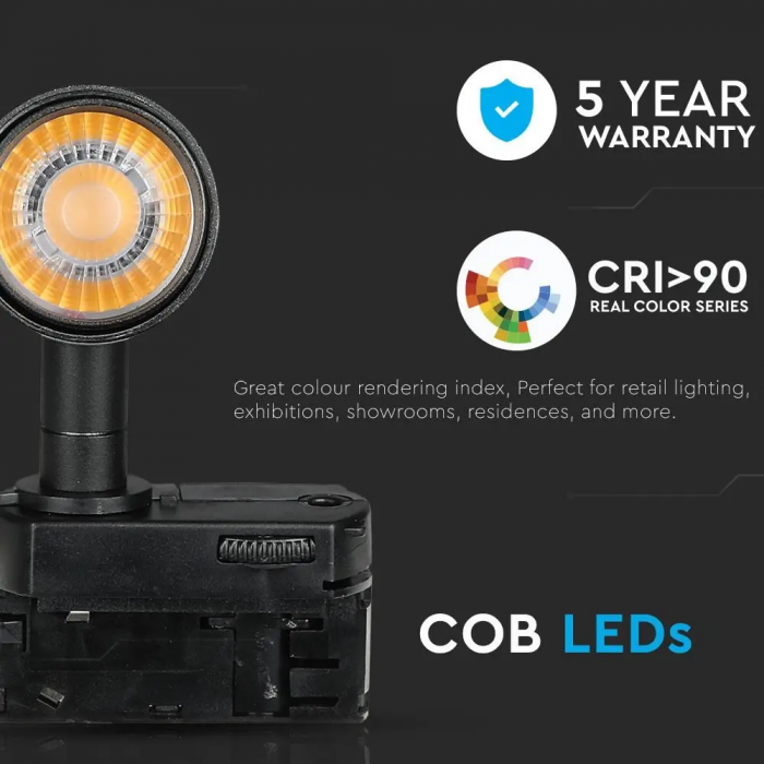 Proiector de sina LED V-TAC, Cip Samsung, 5 ani Garantie, CRI>90, Negru [5]