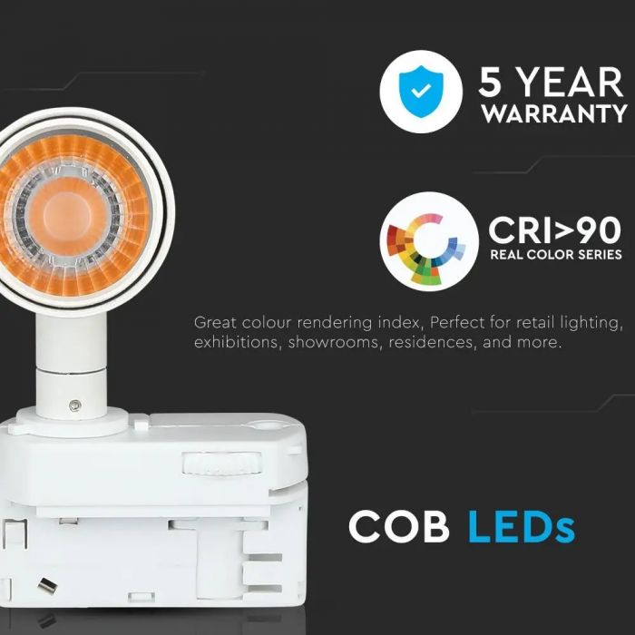 Proiector de sina LED V-TAC, Cip Samsung, 5 ani Garantie, CRI>90, Alb [5]