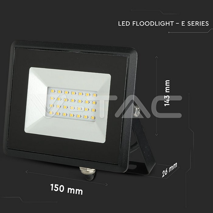 Proiector LED SMD E-Series corp negru 20W IP65 [3]