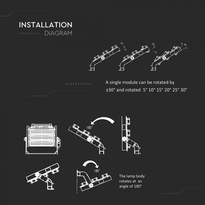Proiector LED V-TAC, 250W, Driver MEANWELL, Dimabil, Cip Samsung, 4000K [3]