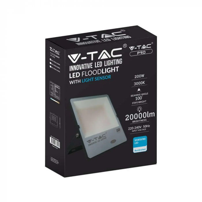 Proiector LED V-TAC, Cip SAMSUNG, 100lm/W, Senzor de Lumina Integrat, 5 ani Garantie [2]