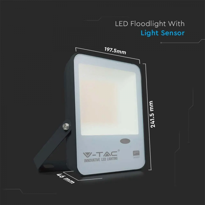Proiector LED V-TAC, Cip SAMSUNG, 100lm/W, Senzor de Lumina Integrat, 5 ani Garantie [3]