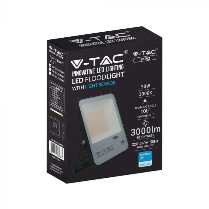 Proiector LED V-TAC, Cip SAMSUNG, 100lm/W, Senzor de Lumina Integrat, 5 ani Garantie [4]