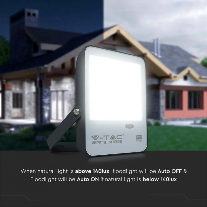 Proiector LED V-TAC, Cip SAMSUNG, 100lm/W, Senzor de Lumina Integrat, 5 ani Garantie [5]