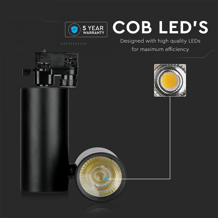Proiector LED V-TAC, Montaj pe sina, 30W, 6400k [6]