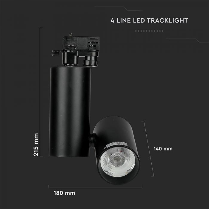 Proiector LED V-TAC, Montaj pe sina, 30W, 6400k [4]
