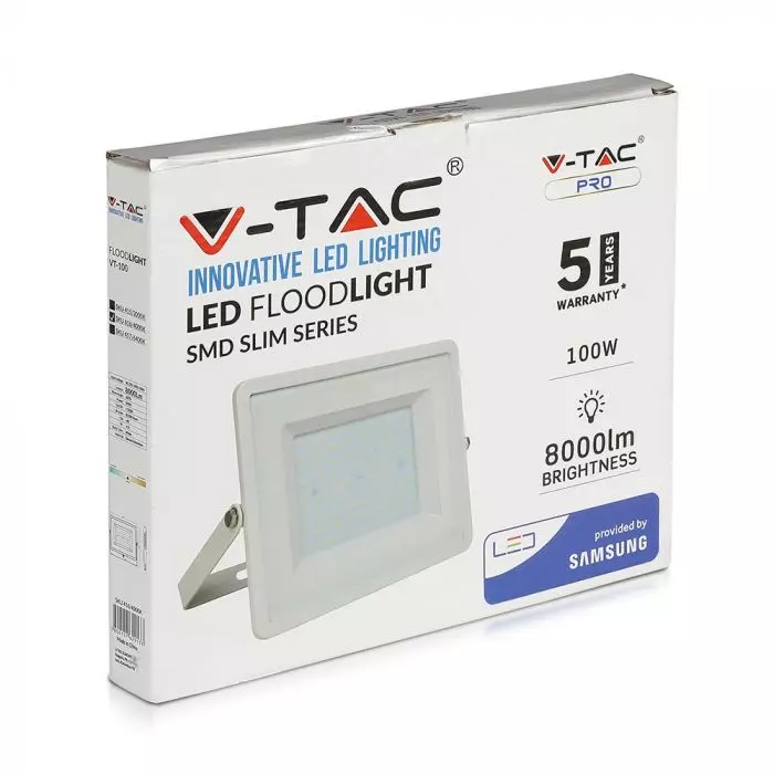 Proiector LED V-TAC Slim, 100W, Cip SAMSUNG, 80lm/w, 8000lm [2]