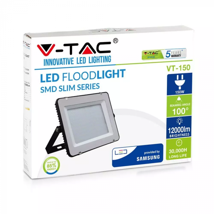 Proiector LED V-TAC Slim, 150W, Cip SAMSUNG, 80lm/w, 12000lm [3]