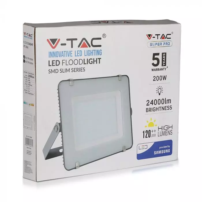 Proiector LED V-TAC Slim, 200W, Cip SAMSUNG, 120lm/w, 24000lm [10]