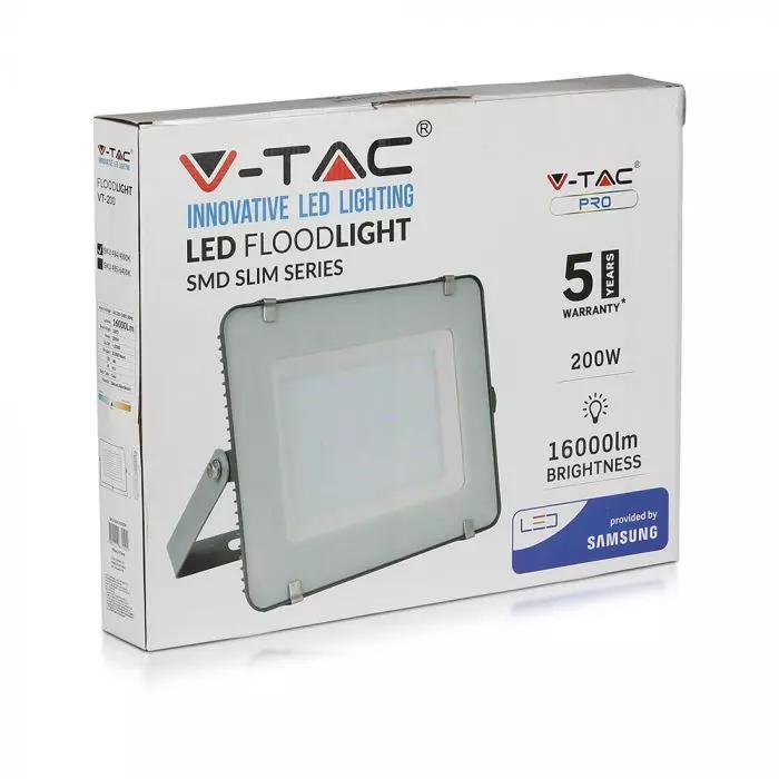 Proiector LED V-TAC Slim, 200W, Cip SAMSUNG, 80lm/w, 16000lm [1]