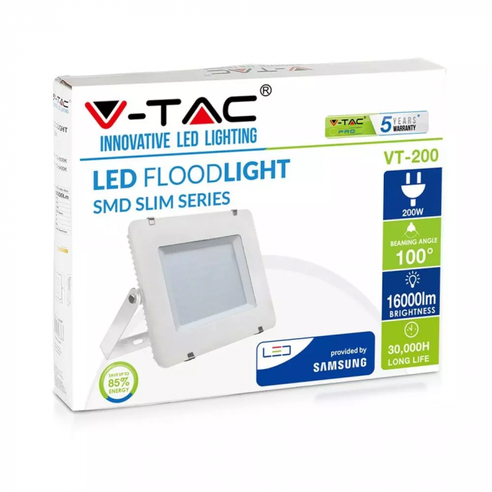 Proiector LED V-TAC Slim, 200W, Cip SAMSUNG, 80lm/w, 16000lm [2]