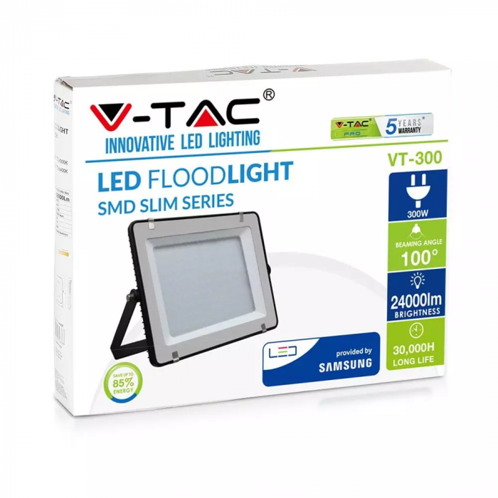 Proiector LED V-TAC Slim, 300W, Cip SAMSUNG, 80lm/w, 24000lm [2]