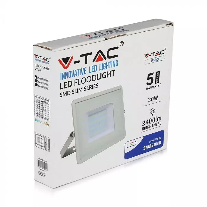 Proiector LED V-TAC Slim, 30W, Cip SAMSUNG, 80lm/w, 2400lm [2]