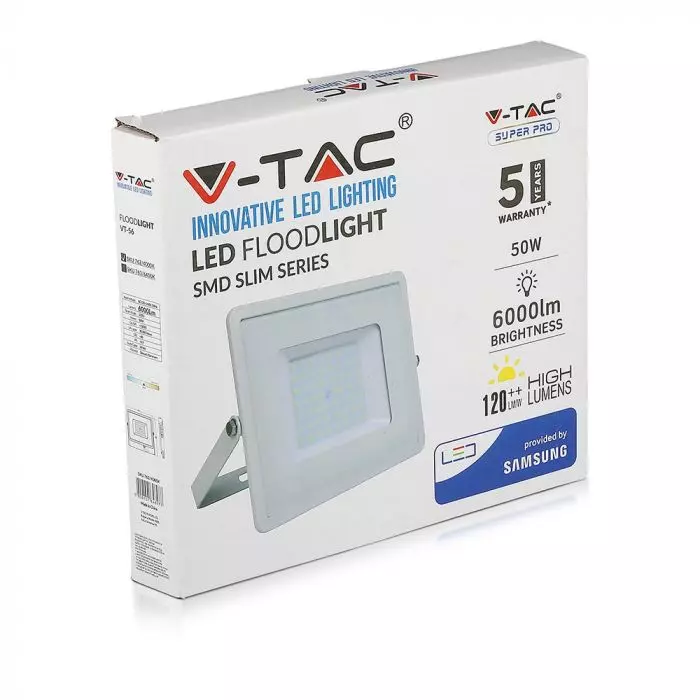 Proiector LED V-TAC Slim, 50W, Cip SAMSUNG, 120lm/w, 6000lm [2]