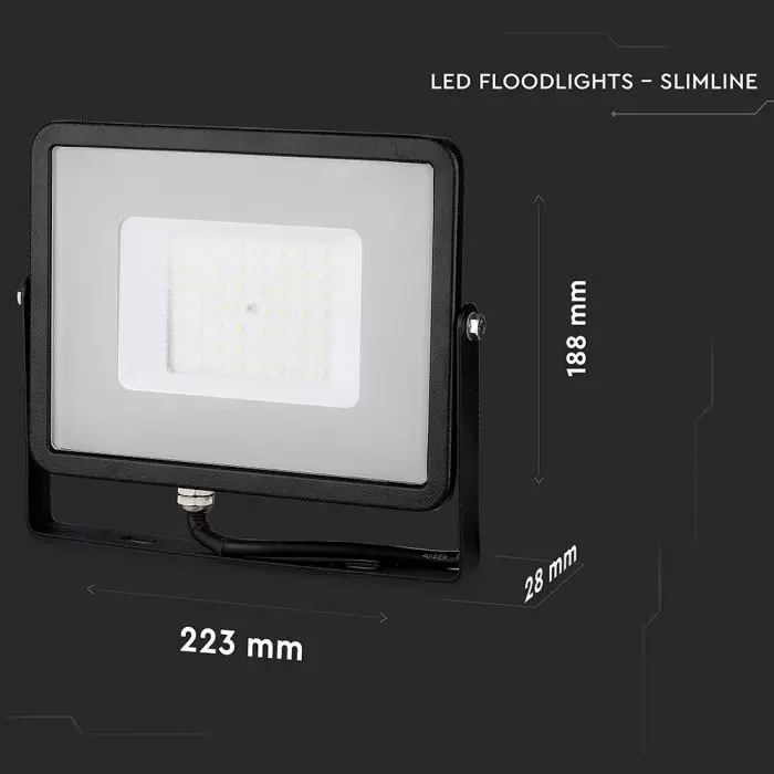 Proiector LED V-TAC Slim, 50W, Cip SAMSUNG, 80lm/w, 4000lm [6]