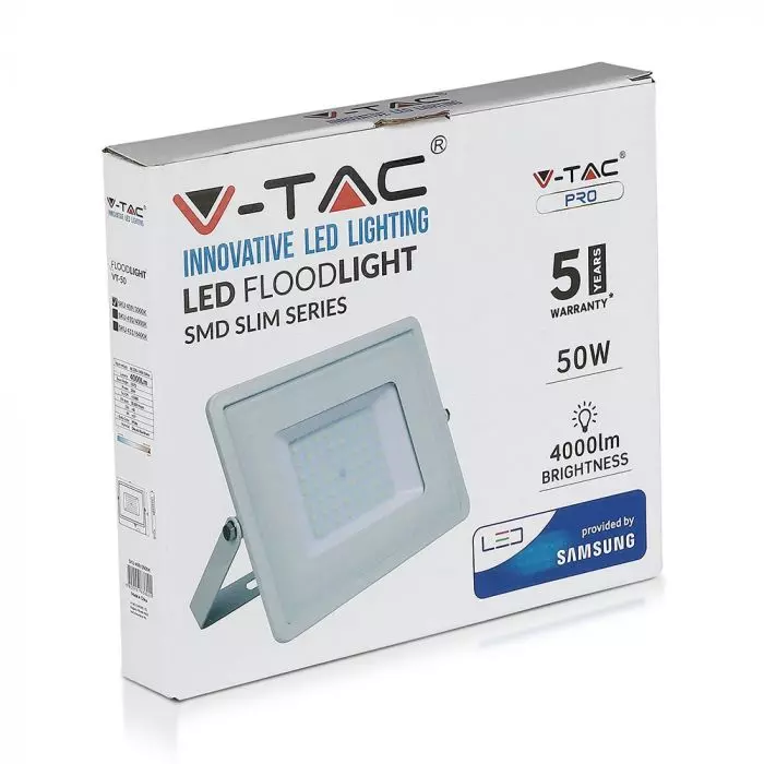 Proiector LED V-TAC Slim, 50W, Cip SAMSUNG, 80lm/w, 4000lm [1]