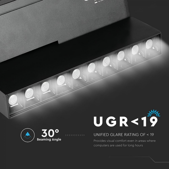 Proiector Magnetic LED V-TAC, 10*2W, IP20, 24V, Negru, 4000K [8]