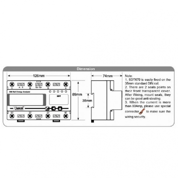 Smart Meter V-TAC Trifazat, 3*230/400V 3x100А [7]
