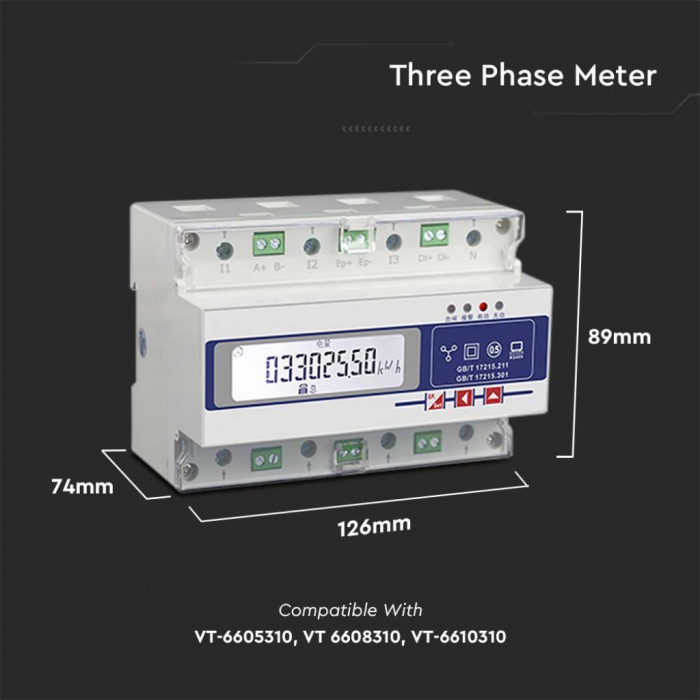 Smart Meter V-TAC Trifazat, 3*230/400V 3x100А [2]