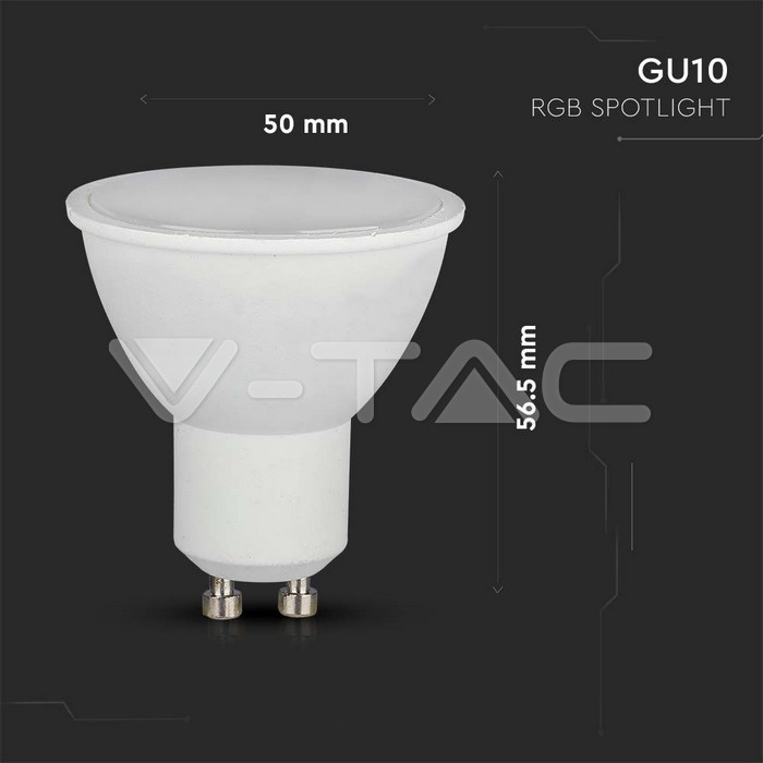 Spot Led GU10 4.8W, RGB+4000K, 420lm, Dimabil, Telecomanda [6]