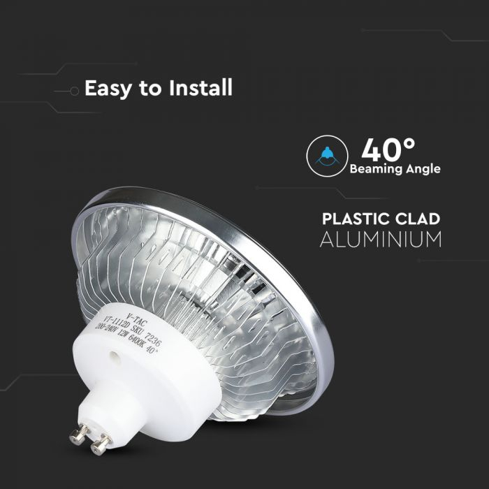 Spot LED V-TAC AR111, 12W, 3000k, GU10 [7]