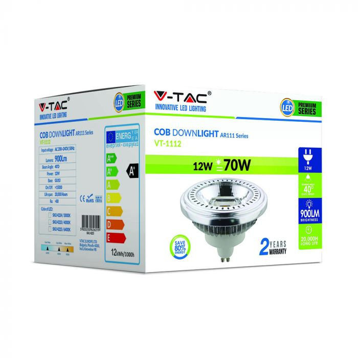 Spot LED V-TAC AR111, 12W, 3000k, GU10 [3]