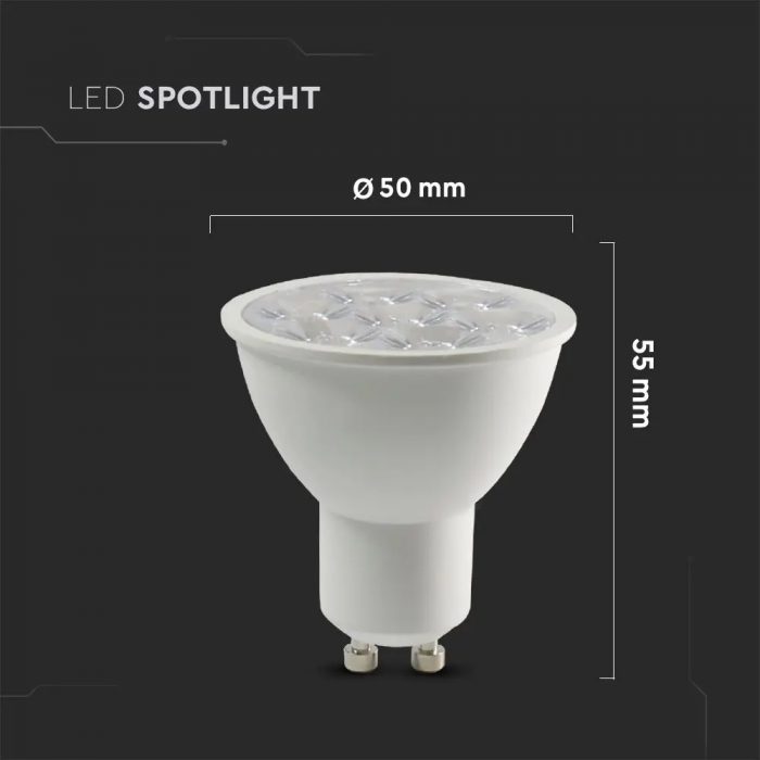 Spot LED V-TAC GU10, 6W, 500lm, Unghi 10°, Cip Samsung, 5 ani garantie [6]