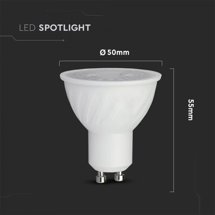 Spot LED V-TAC GU10, 6.5W, 480lm, Cip Samsung, Unghi  38°, 5 ani garantie [6]