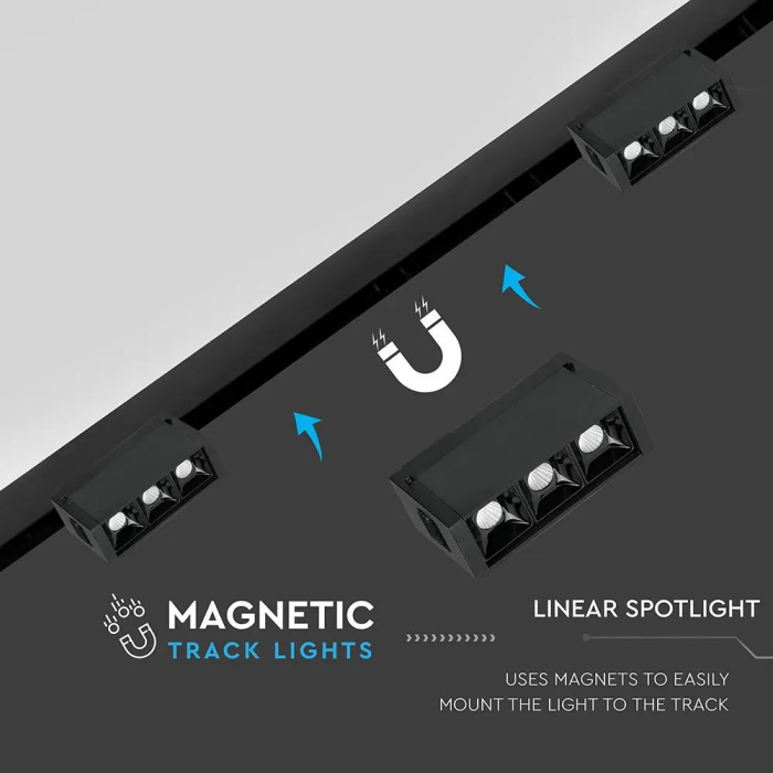 Spot Magnetic LED V-TAC, 3*1W, IP20, 24V, Negru [10]