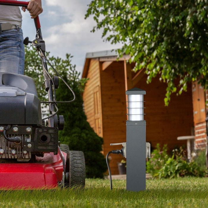 Stalp de exterior cu priza V-TAC, 2 intrari, IP44, Soclu E27 [7]