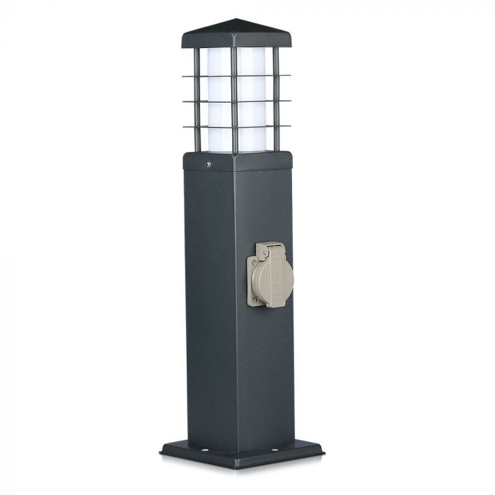 Stalp de exterior cu priza V-TAC, 2 intrari, IP44, Soclu E27 [2]