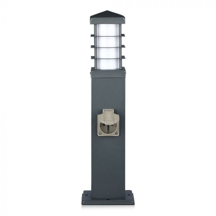 Stalp de exterior cu priza V-TAC, 2 intrari, IP44, Soclu E27 [4]