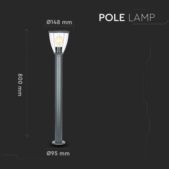 Stalp de gradina LED V-TAC, Soclu E27 [8]