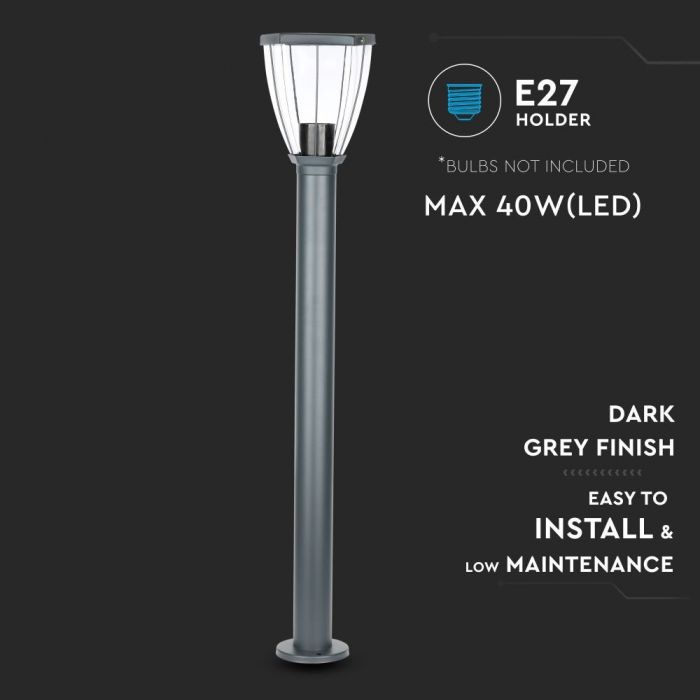Stalp de gradina LED V-TAC, Soclu E27 [7]