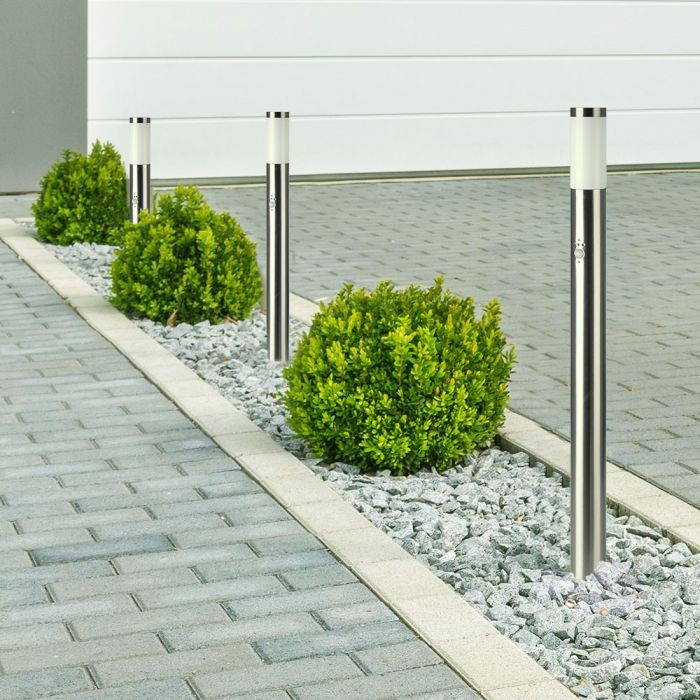 Stalp de gradina V-TAC, E27, 110cm, Otel inoxidabil, IP44, Senzor Miscare [7]