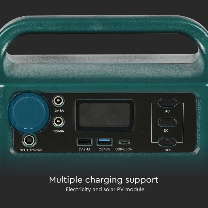 Statie de stocare portabila V-TAC, 300W, Port USB, USB-C, QUICK CHARGE [12]