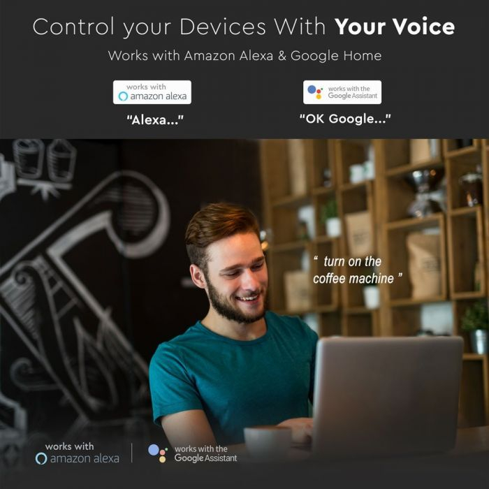 Wifi Priza EU V-TAC,  Compatibila cu Amazon Alexa, Google Home [5]