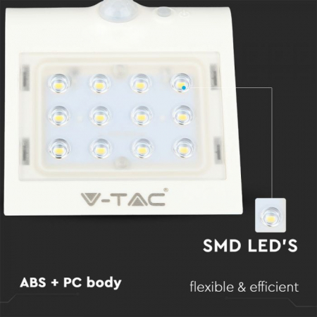 1.5W Lampă solară LED Alb natural Corp Alb [3]